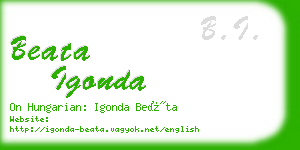 beata igonda business card